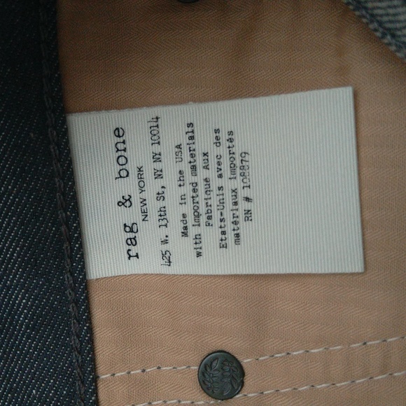 Rag bone fit 2 slim mid rise tailored raw grey denim jeans men's Sz 34w/32L - Picture 10 of 14